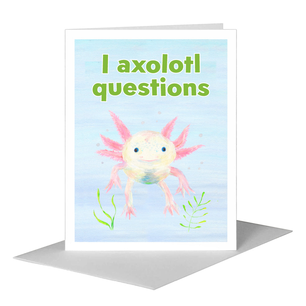 Axolotl, Greeting Card (#7879D), A2 Card Front, www.printedcanvas.com