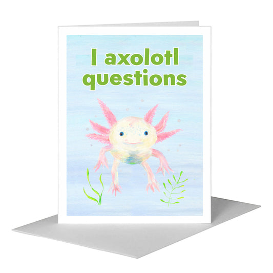 Axolotl, Greeting Card (#7879D) A2 Card Front, www.printedcanvas.com