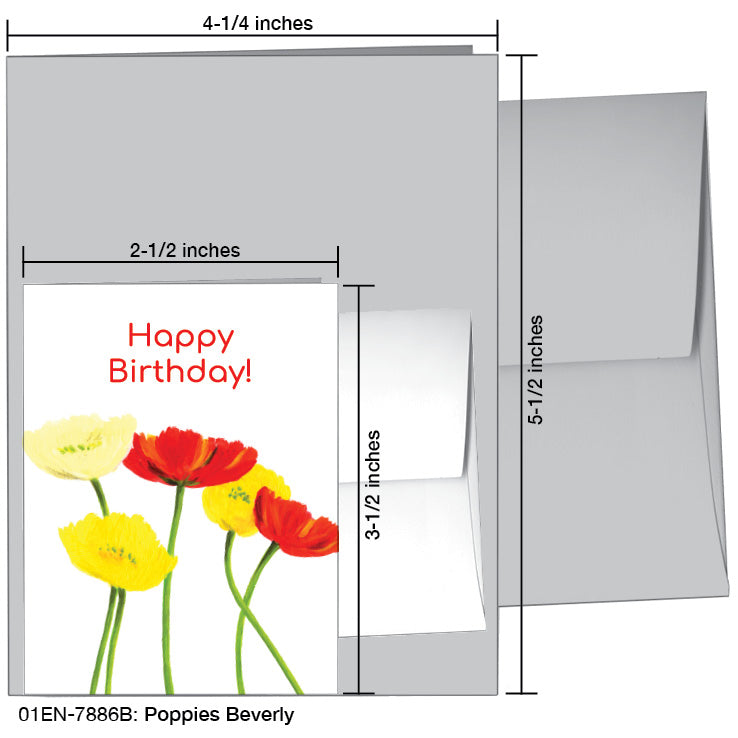 Poppies Beverly, Greeting Card (7886B), Enclosure Card, www.printedcanvas.com