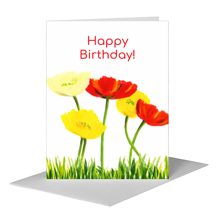 Poppies Beverly, Greeting Card (#7886B) A2 Card Front, www.printedcanvas.com
