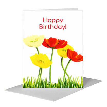Poppies Beverly, Greeting Card (#7886B) A2 Card Front, www.printedcanvas.com
