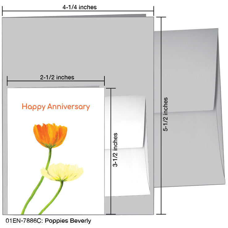 Poppies Beverly, Greeting Card (7886C), Enclosure Card, www.printedcanvas.com