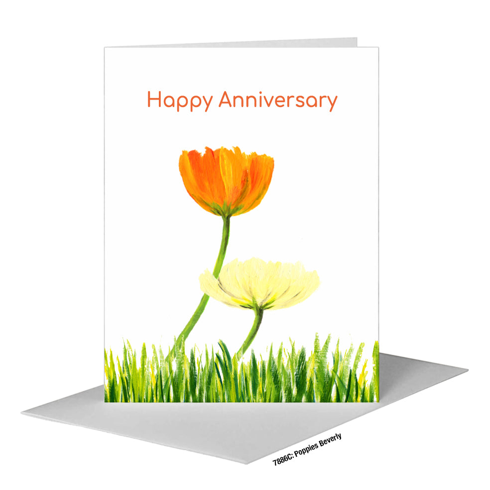 Poppies Beverly, Greeting Card (#7886C), A2 Card Front, www.printedcanvas.com