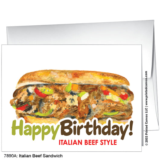 Italian Beef Sandwich, Greeting Card (#7890B)