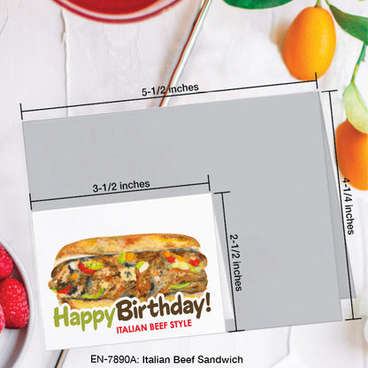 Italian Beef Sandwich, Greeting Card (#7890B)