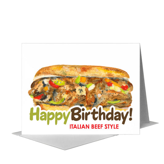 Italian Beef Sandwich, Greeting Card (#7890B) A2 Card Front, www.printedcanvas.com