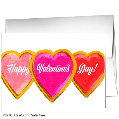 Hearts Trio Valentine, Greeting Card (7891C)