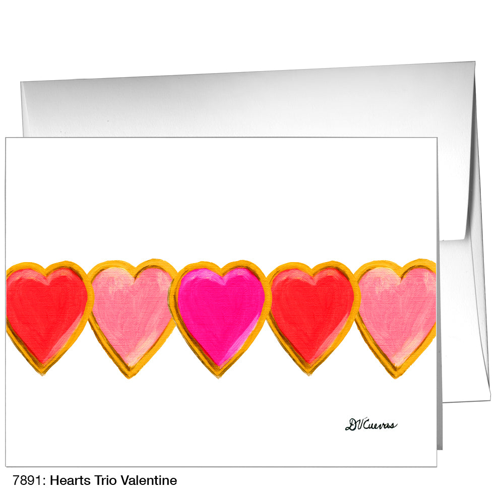 Hearts Trio Valentine, Greeting Card (7891)