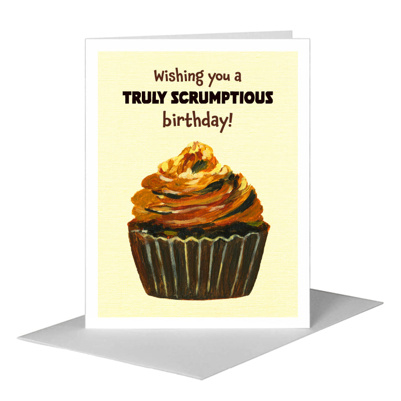 Fudge Cupcake, Greeting Card (#7892A), A2 Card Front, www.printedcanvas.com