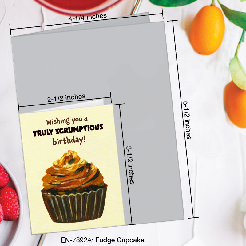 Fudge Cupcake, Greeting Card (7892A), Enclosure, www.printedcanvas.com