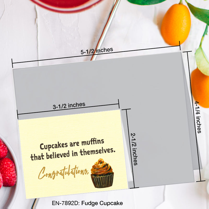 Fudge Cupcake, Greeting Card (7892D), Enclosure, www.printedcanvas.com