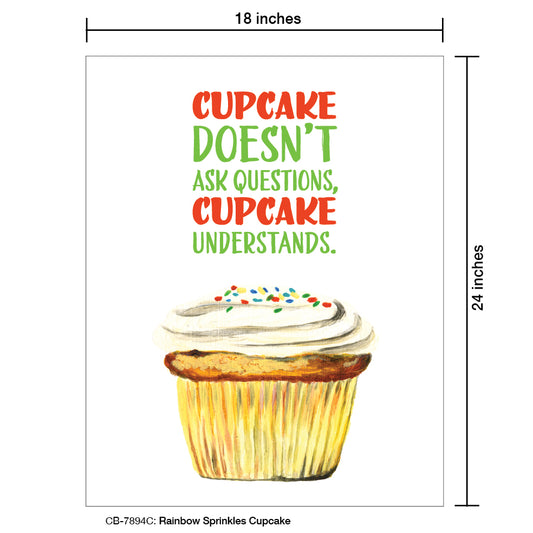 Rainbow Sprinkles Cupcake, Card Board (7894C)