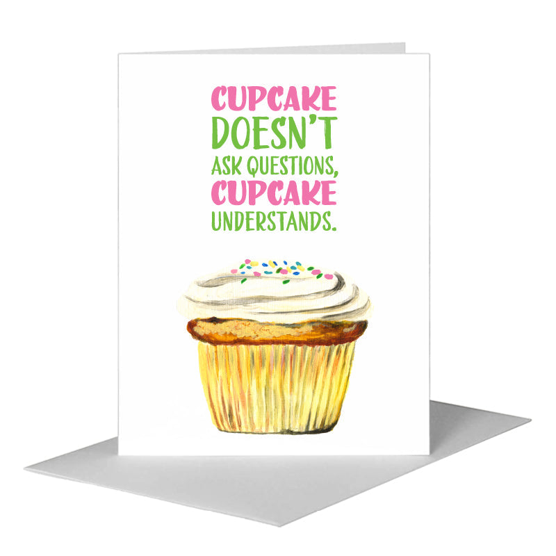 Rainbow Sprinkles Cupcake, Greeting Card (#7894C), A2 Card Front, www.printedcanvas.com