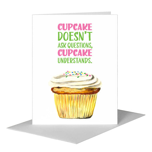 Rainbow Sprinkles Cupcake, Greeting Card (#7894C) A2 Card Front, www.printedcanvas.com