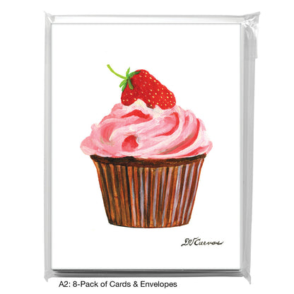 Strawberry Topped Cupcake, Greeting Card (7895), A2 8-Pack, printedcanvas.com