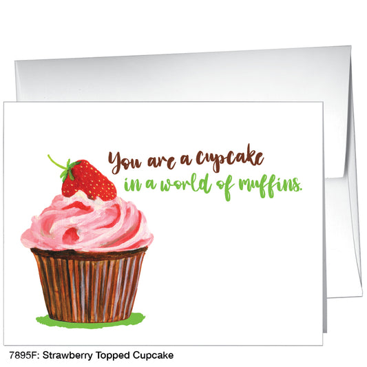 Strawberry Topped Cupcake, Greeting Card (7895F), A2 Card Front, www.printedcanvas.com