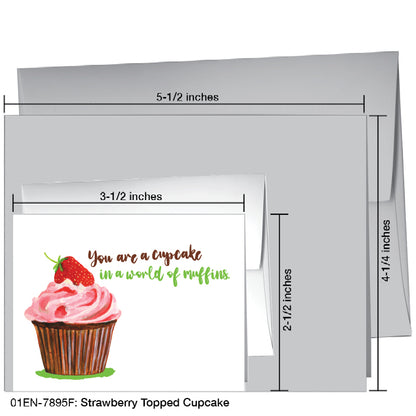 Strawberry Topped Cupcake, Greeting Card (7895F)