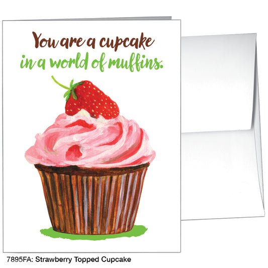 Strawberry Topped Cupcake, Greeting Card (#7895FA), A2 Card Front, www.printedcanvas.com