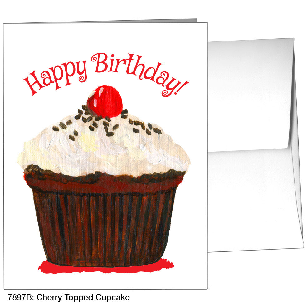 Cherry Topped Cupcake, Greeting Card (7897B), A2, printedcanvas.com