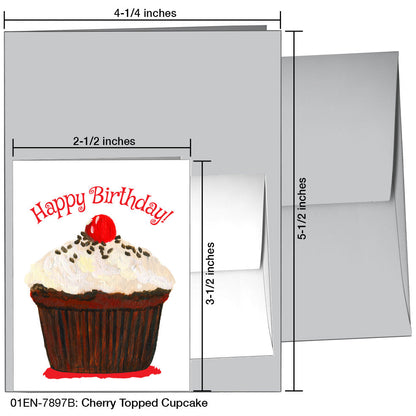 Cherry Topped Cupcake, Greeting Card (7897B), Enclosure, printedcanvas.com