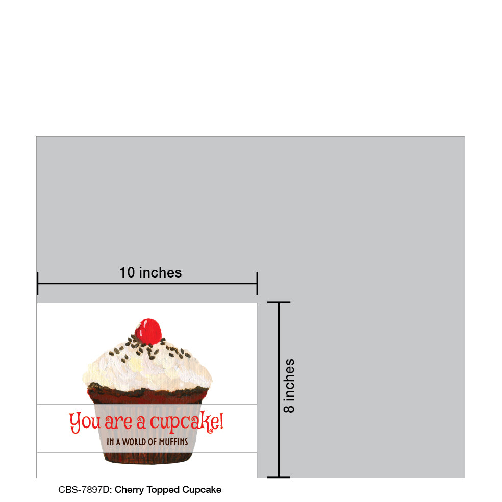 Cherry Topped Cupcake, Card Board (7897D)