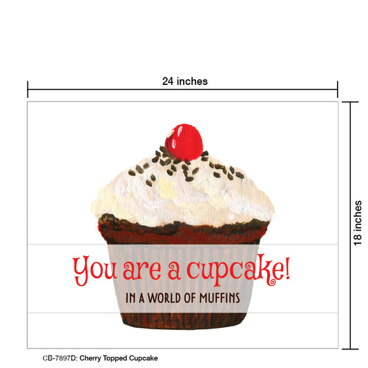 Cherry Topped Cupcake, Card Board (7897D)