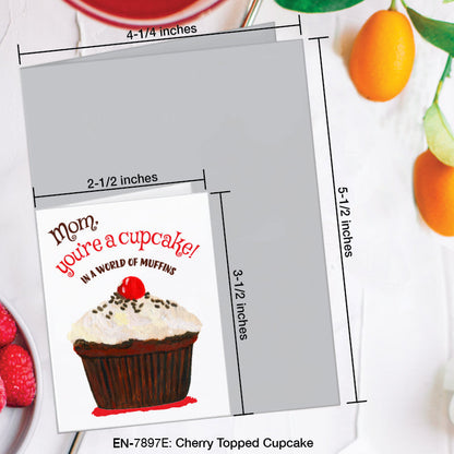 Cherry Topped Cupcake, Greeting Card (7897E), Enclosure, www.printedcanvas.com
