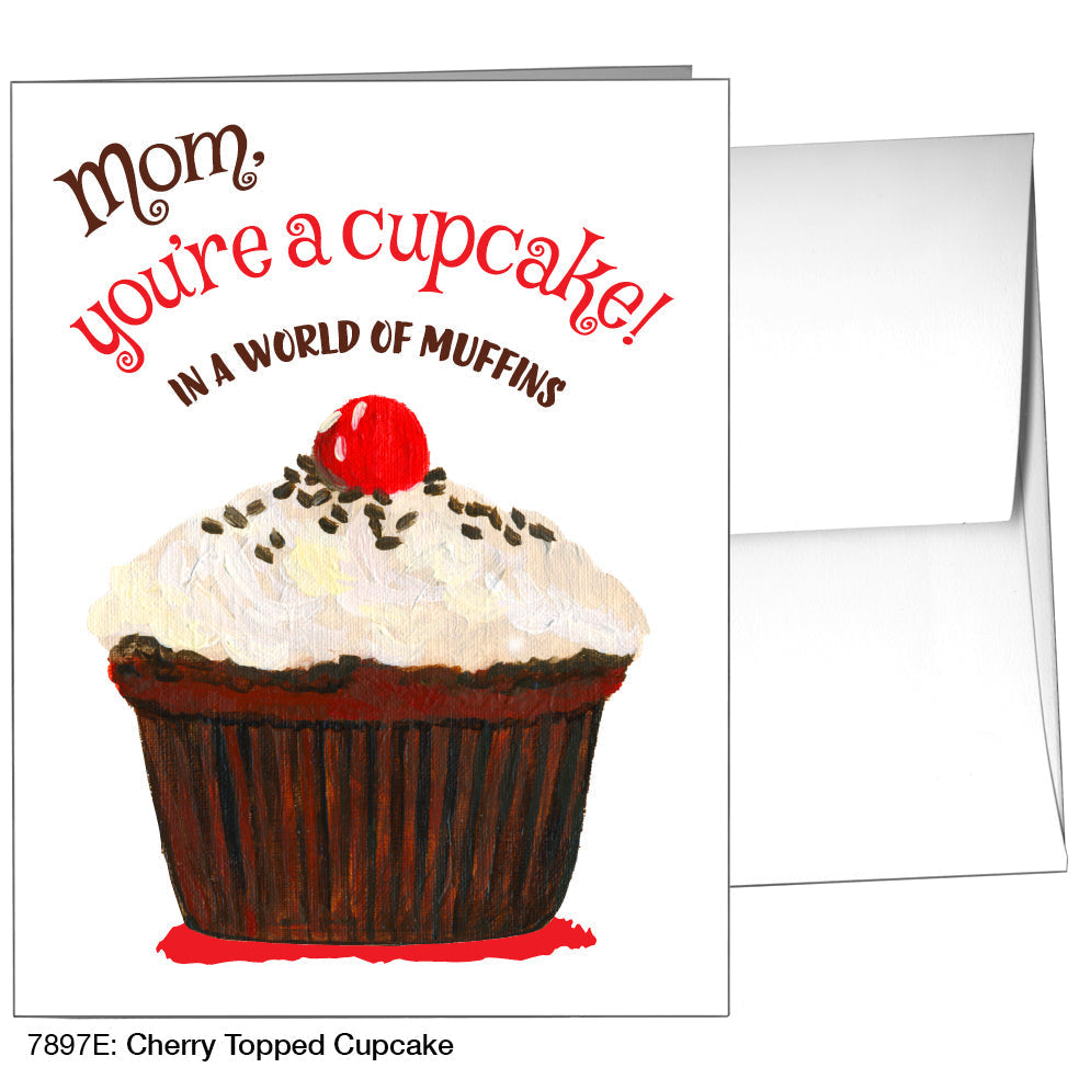 Cherry Topped Cupcake, Greeting Card (7897E), A2, printedcanvas.com