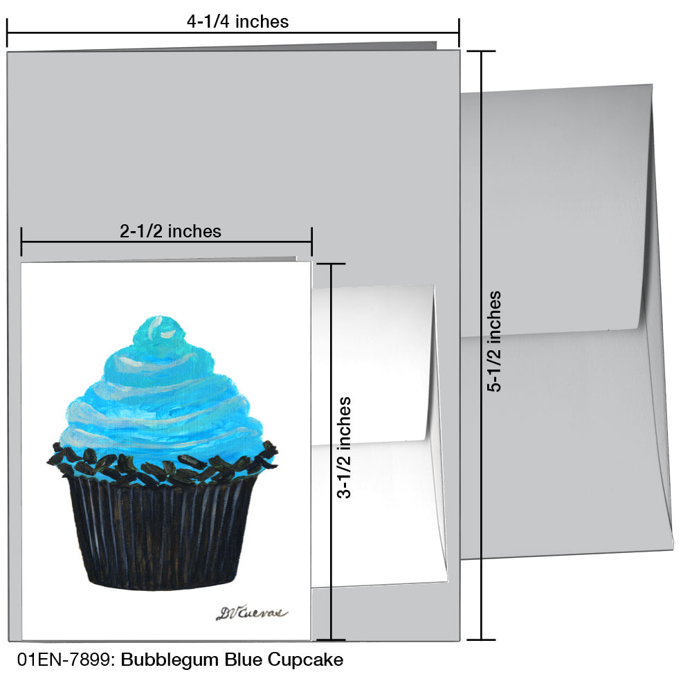 Bubblegum Blue Cupcake, Greeting Card (7899), Enclosure, printedcanvas.com
