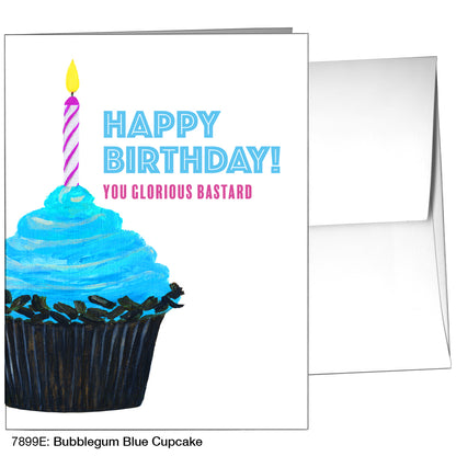 Bubblegum Blue Cupcake, Greeting Card (7899E)