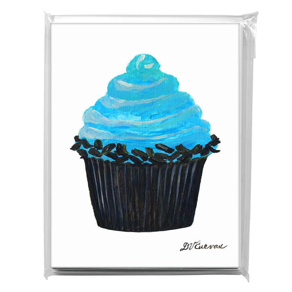 Bubblegum Blue Cupcake, Greeting Card (7899), A2 8-Pack, printedcanvas.com