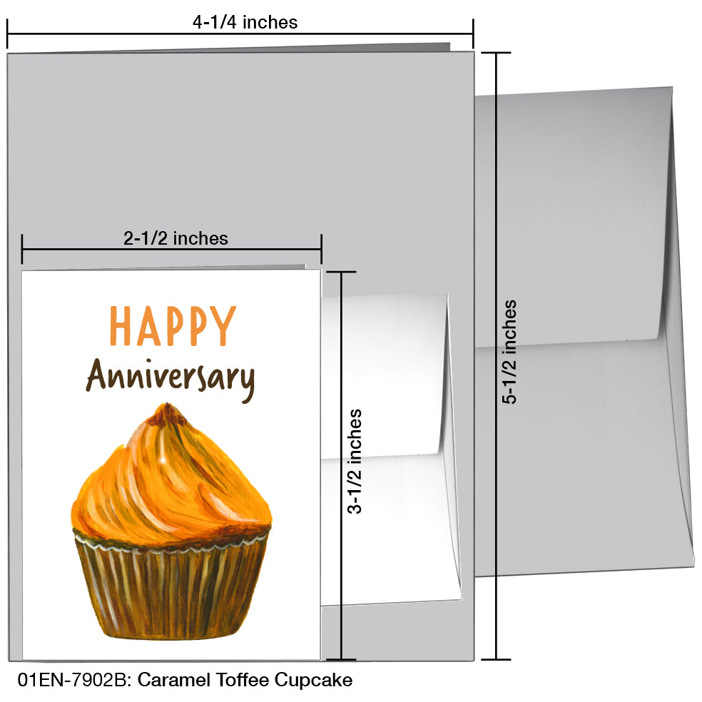 Caramel Toffee Cupcake, Greeting Card (7902B)
