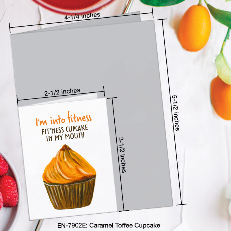 Caramel Toffee Cupcake, Greeting Card (7902E), Enclosure, www.printedcanvas.com