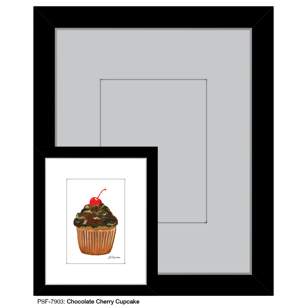 Chocolate Cherry Cupcake, Print (#7903)