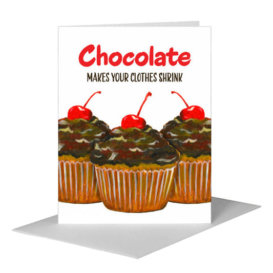 Chocolate Cherry Cupcake, Greeting Card (#7903A) A2 Card Front, www.printedcanvas.com
