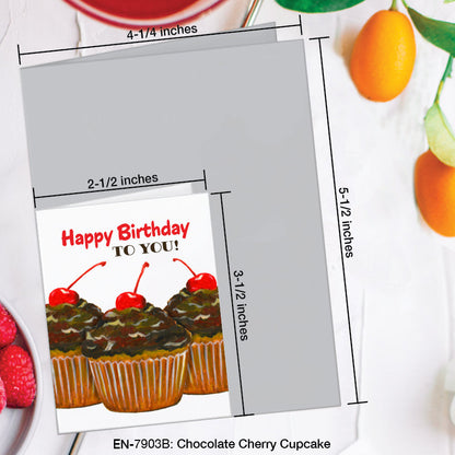 Chocolate Cherry Cupcake, Greeting Card (7903B), Enclosure, www.printedcanvas.com