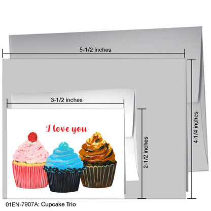 Cupcake Trio, Greeting Card (7907A)