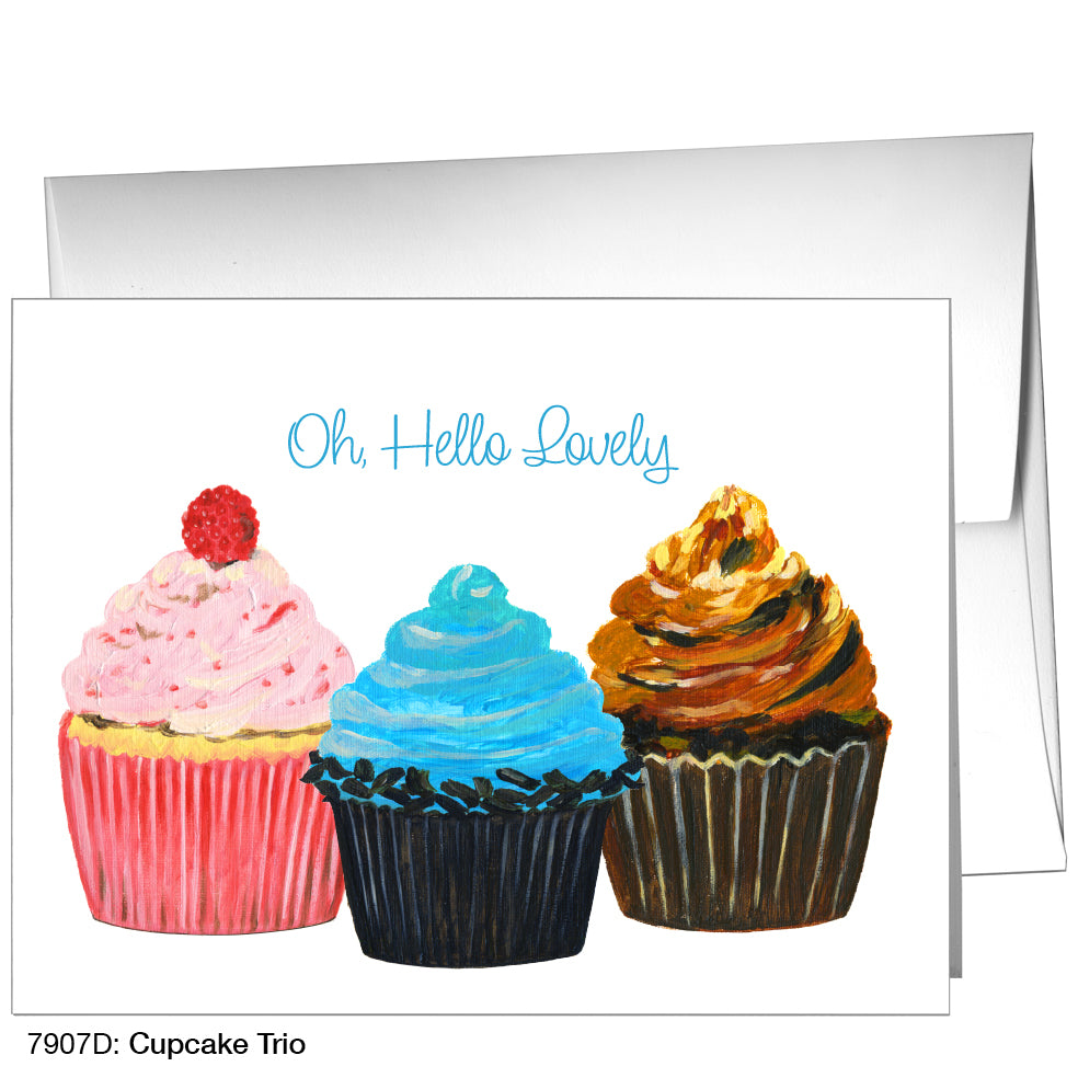 Cupcake Trio, Greeting Card (7907D)