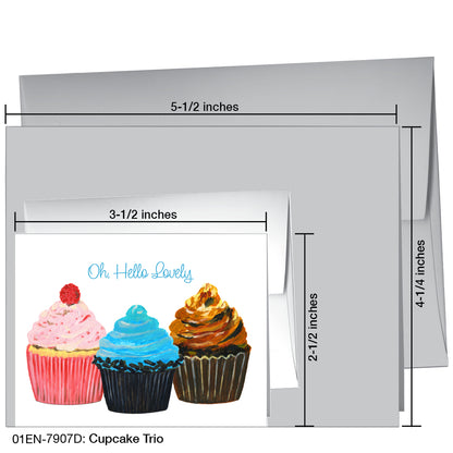 Cupcake Trio, Greeting Card (7907D)