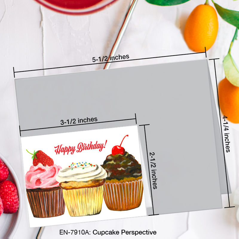 Cupcake Perspective, Greeting Card (7910A), Enclosure, www.printedcanvas.com