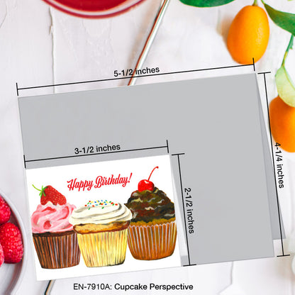 Cupcake Perspective, Greeting Card (7910A), Enclosure, www.printedcanvas.com