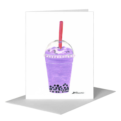 Bubble Tea, Greeting Card (#7912A) A2 Card Front, www.printedcanvas.com