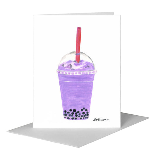 Bubble Tea, Greeting Card (#7912A) A2 Card Front, www.printedcanvas.com