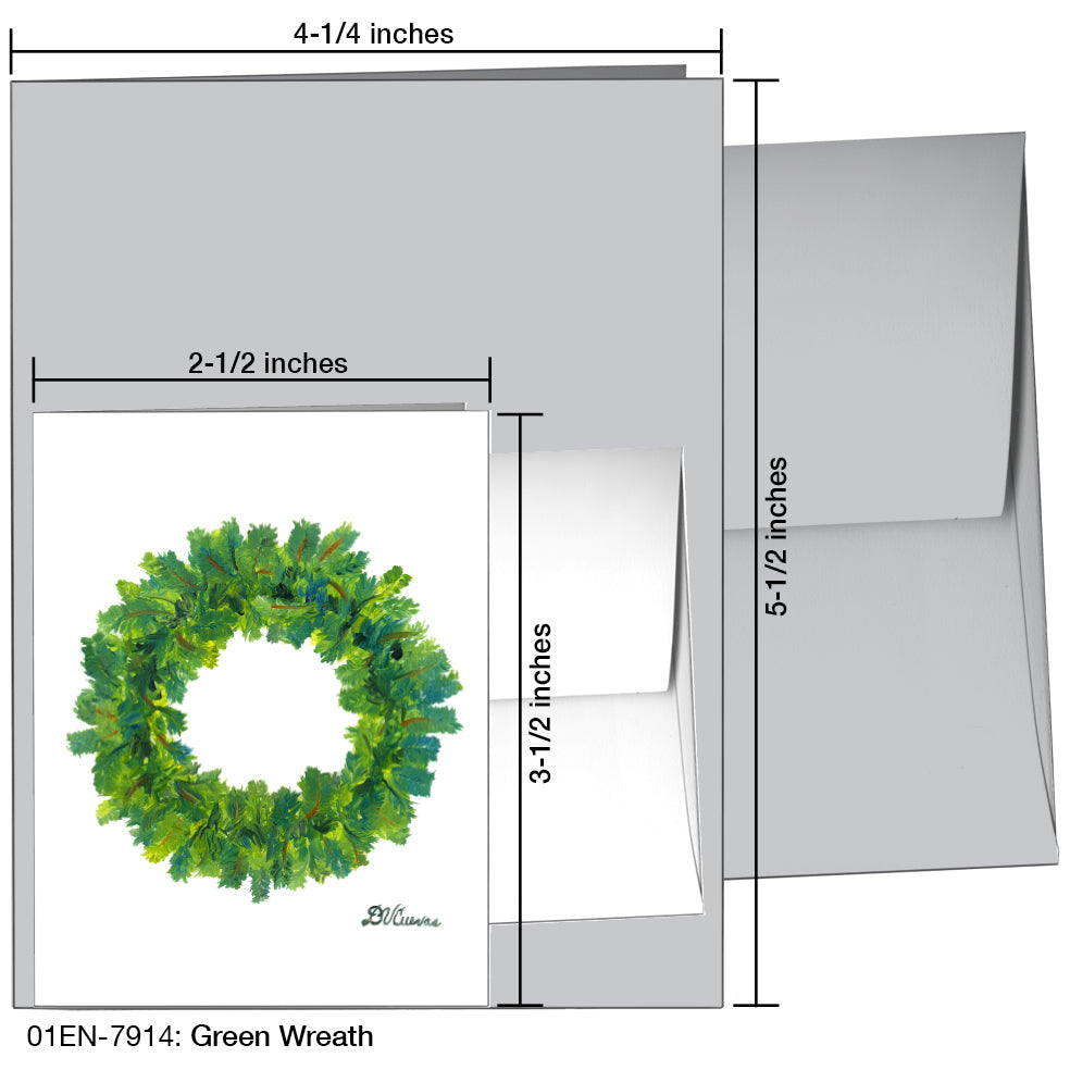 Green Wreath, Greeting Card (7914), Enclosure, printedcanvas.com