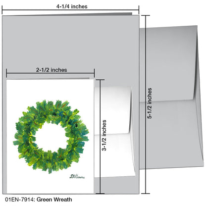 Green Wreath, Greeting Card (7914), Enclosure, printedcanvas.com