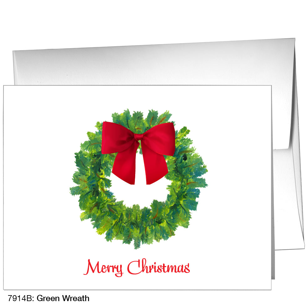 Green Wreath, Greeting Card (7914B)