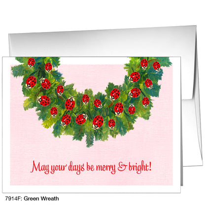 Green Wreath, Greeting Card (7914F)