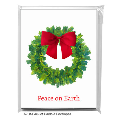 Green Wreath, Greeting Card (7914H)