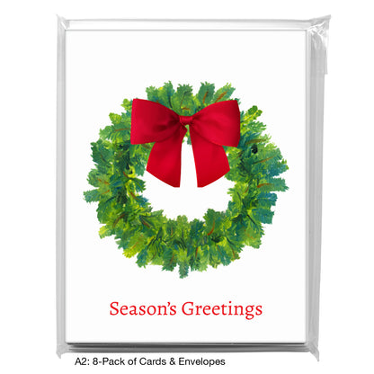 Green Wreath, Greeting Card (7914J)