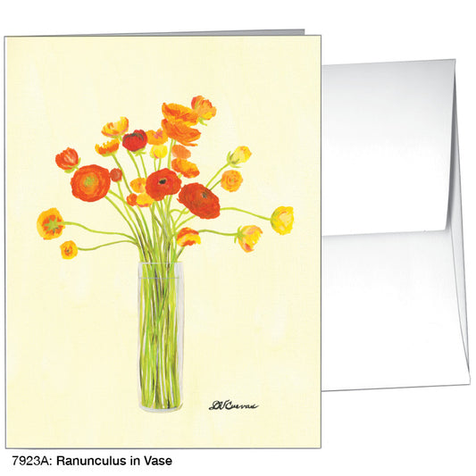 Ranunculus In Vase, Greeting Card (7923A), A2, printedcanvas.com